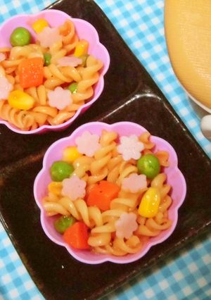 簡単時短！くるくるマカロニナポリタン-レシピのメイン写真