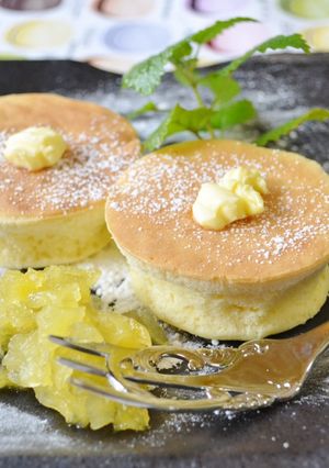 ふわふわスフレパンケーキ♪-レシピのメイン写真