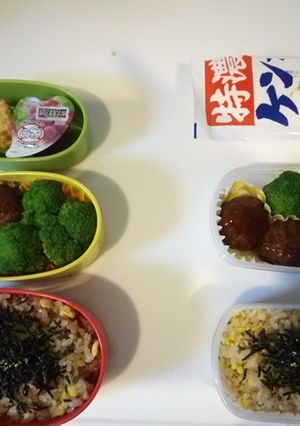 最ズボラ弁当★助けて冷凍チャーハン定食-レシピのメイン写真