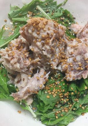 水菜・鮭の中骨サラダ-レシピのメイン写真