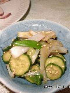 ♥ 長ねぎとキュウリのラー油あえ-レシピのメイン写真