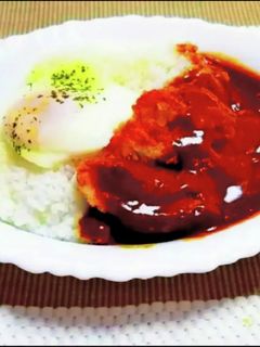 ロースカツカレー✿半熟目玉焼きをのせて-レシピのメイン写真