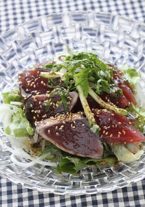 お刺身と柚子胡椒の大葉サラダ-レシピのメイン写真