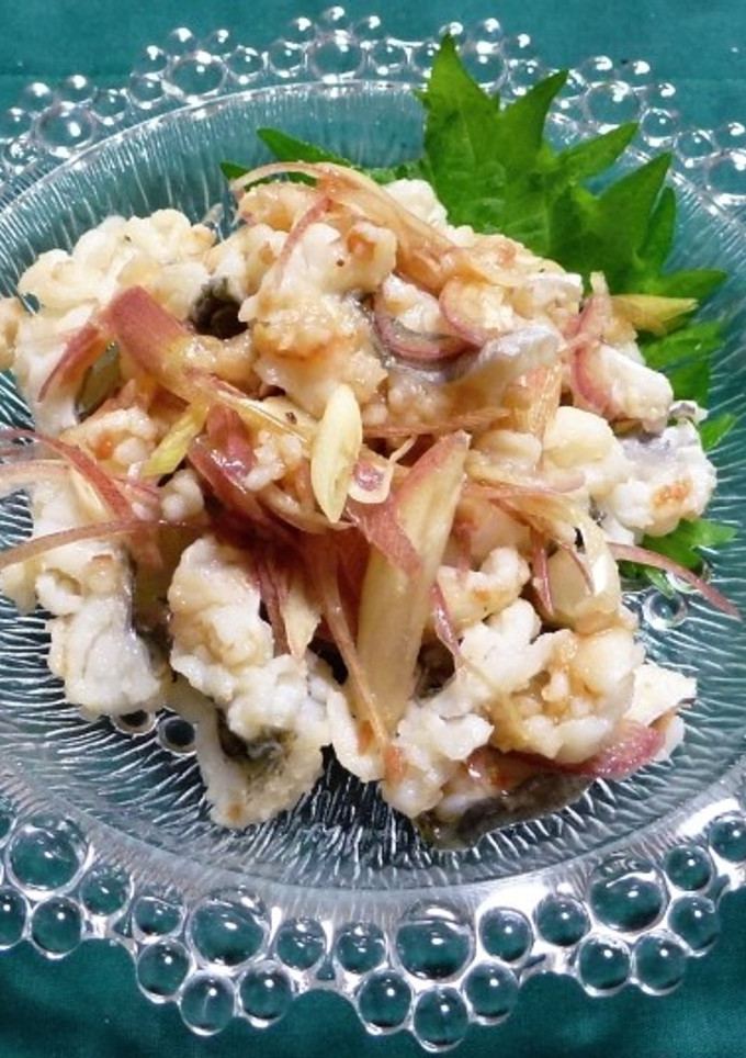 鱧の落としとミョウガの梅風味和え-レシピのメイン写真