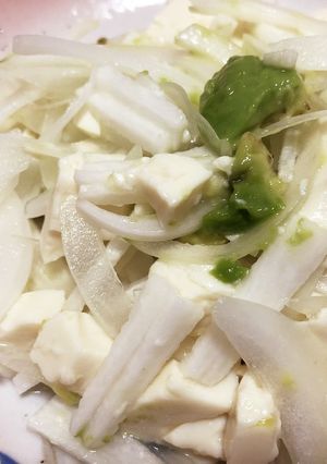 豆腐と玉ねぎ山芋の簡単シャキシャキサラダ-レシピのメイン写真