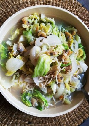 *あさりと新玉ネギ春キャベツのさっと煮*-レシピのメイン写真