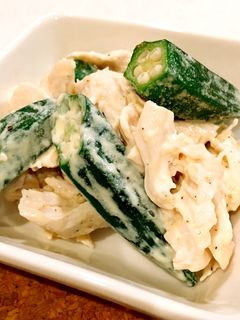 簡単!オクラとささみのマヨ和え-レシピのメイン写真