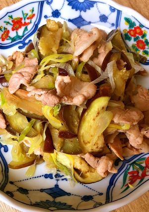 ナスと豚バラの長ネギたっぷり搾菜炒め！-レシピのメイン写真