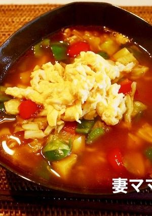 パプリカ＆卵のカラフル辛ラーメン-レシピのメイン写真