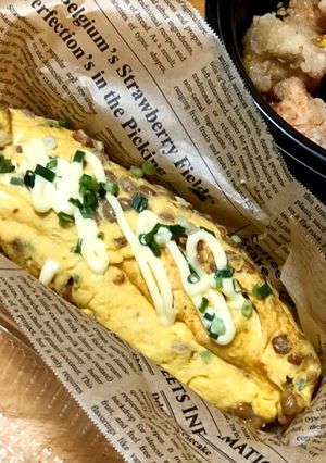 納豆たーっぷり！簡単フワフワ納豆オムレツ-レシピのメイン写真