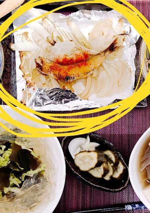 干しイワシと*ネギねぎ*シンプル焼き-レシピのメイン写真