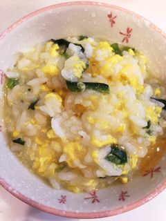 ほうれん草と玉子のおかゆ-レシピのメイン写真