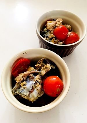 レンチンのみ☆鯖とトマトのオリーブ漬け-レシピのメイン写真