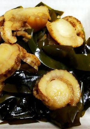 ホタテとワカメの煮付け-レシピのメイン写真