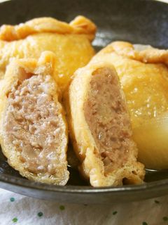 油揚げの肉詰め煮♪ふわふわジューシー♪-レシピのメイン写真
