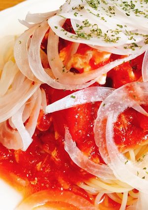 トマト缶の冷製パスタ-レシピのメイン写真