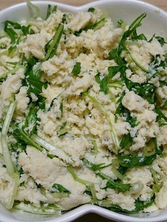 材料2つ!水菜おからサラダ-レシピのメイン写真