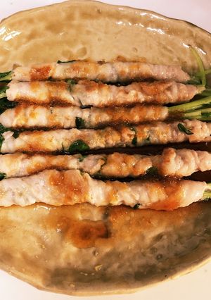 おろしポン酢豆苗豚バラ巻き-レシピのメイン写真
