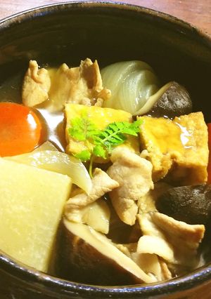 厚揚げ、豚肉、コールラビの中華風煮物-レシピのメイン写真