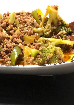 ブロッコリーとひき肉の味噌炒め-レシピのメイン写真