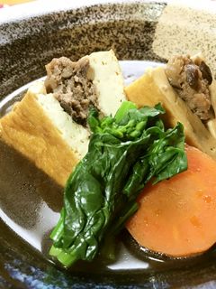 美人レシピ・厚揚げの肉詰め煮-レシピのメイン写真