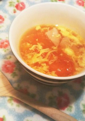 たっぷりトマトのかき玉スープ-レシピのメイン写真