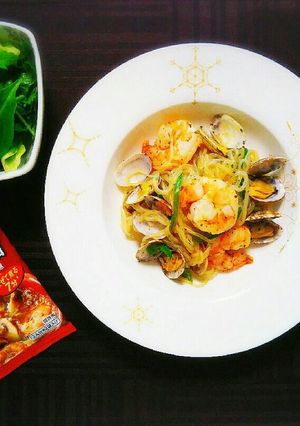 低糖質！簡単！魚介のダイエットパスタ-レシピのメイン写真