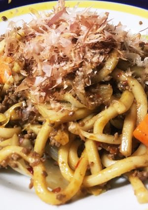 ピリ辛肉味噌焼うどん-レシピのメイン写真