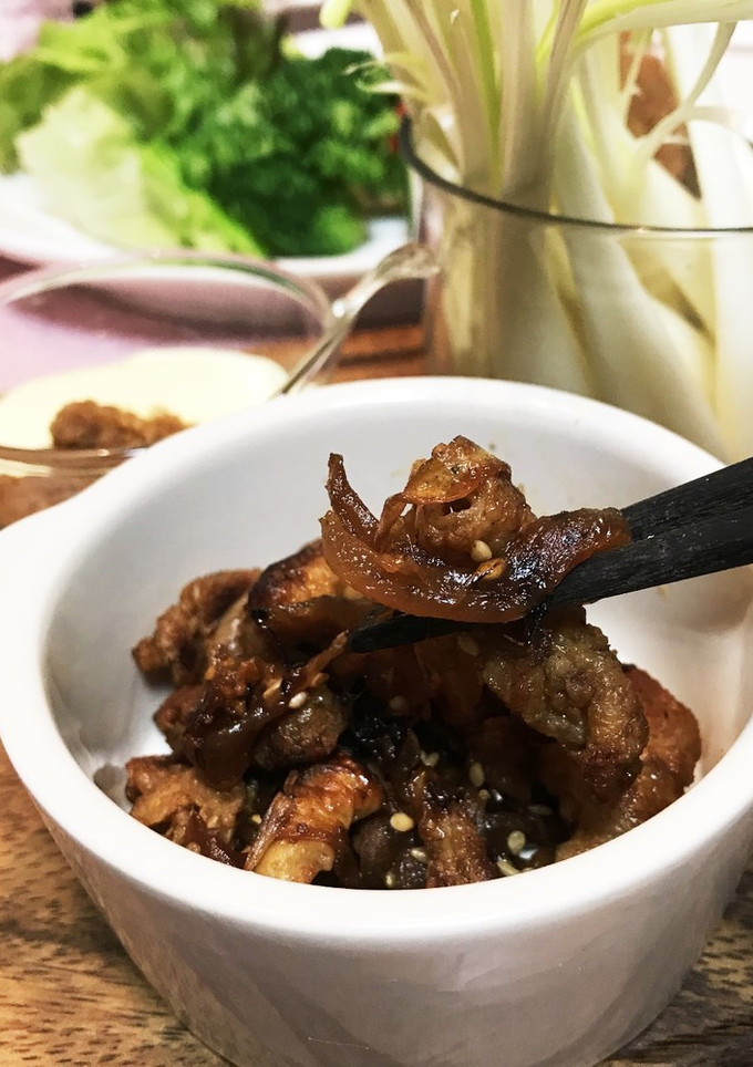 美味しい！鶏皮と玉ねぎの甘辛-レシピのメイン写真