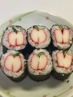 寿司型・模様巻き(りんご真っぷたつ)-レシピのメイン写真