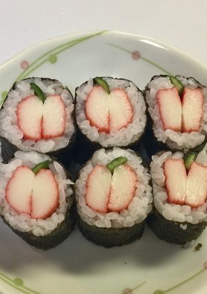 寿司型・模様巻き(りんご真っぷたつ)-レシピのメイン写真