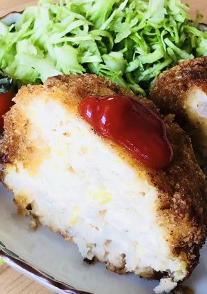 春キャベツと新玉ねぎのふわふわ♪鶏メンチ-レシピのメイン写真