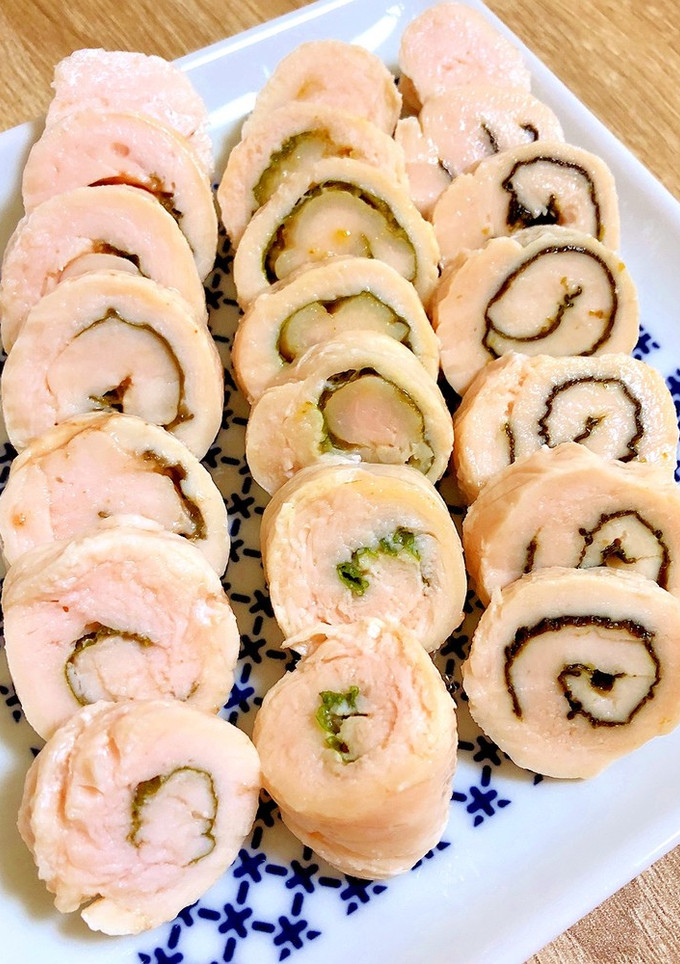 ささみハム！柚子胡椒、梅、海苔くるくる！-レシピのメイン写真