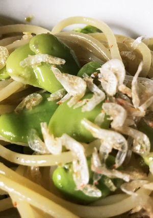 空豆と干し海老の柚子胡椒オイルパスタ-レシピのメイン写真