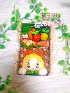 『ひょっこり♪ドラミちゃん』そぼろ弁当♡-レシピのメイン写真