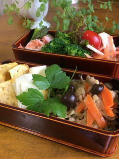 アスパラとエビ炒め春慶お弁当-レシピのメイン写真