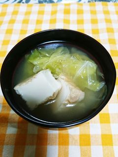 キャベツと厚揚げの味噌汁-レシピのメイン写真