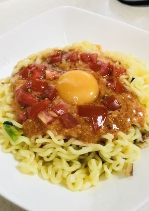 真っ赤なねばとろ冷ラーメン！-レシピのメイン写真