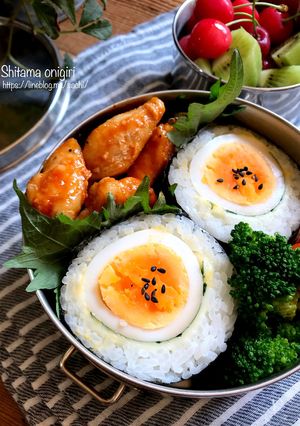 お弁当に！味玉しそチーズおにぎり-レシピのメイン写真