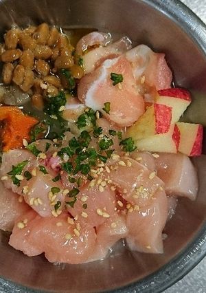 犬ごはん生食、今日は軟骨入りです！-レシピのメイン写真