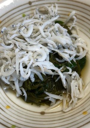 ニラとめかぶの和え物&しらす乗せ-レシピのメイン写真