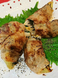 新玉ねぎが主役☆ヘルシー大葉&豚バラ巻き-レシピのメイン写真