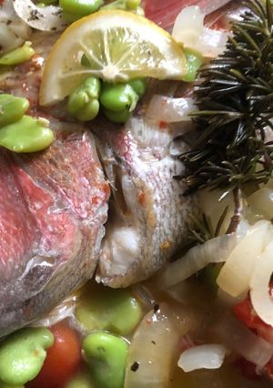 鯛と空豆のアクアパッツァ-レシピのメイン写真