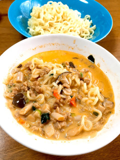 簡単!辛ラーメンと大豆のお肉で冷し担々麺-レシピのメイン写真