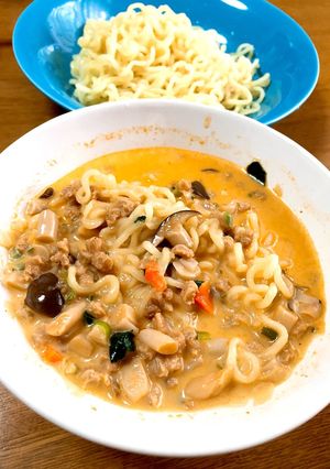 簡単！辛ラーメンと大豆のお肉で冷し担々麺-レシピのメイン写真
