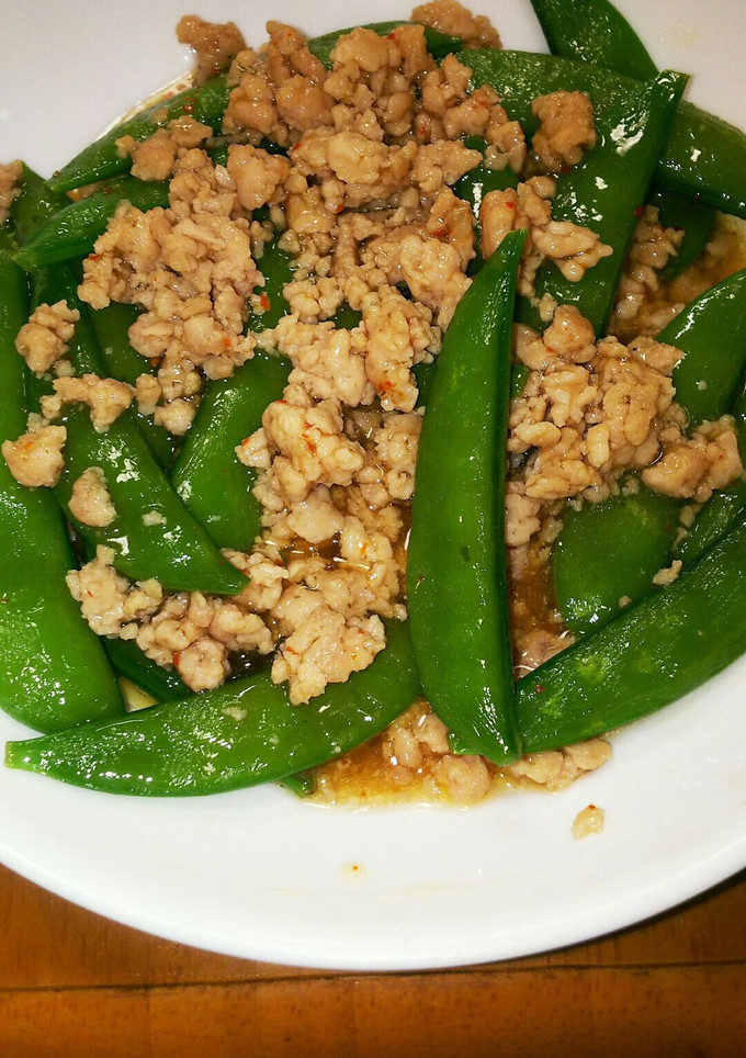 スナップえんどうの鶏そぼろあんかけ炒め-レシピのメイン写真