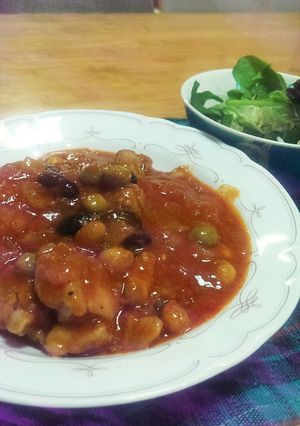 鶏モモとMixビーンズのトマトジュース煮-レシピのメイン写真