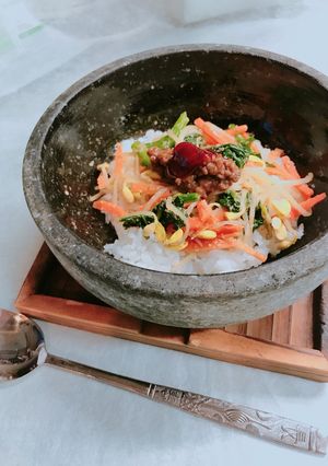 手作りナムルと肉味噌で、簡単石焼ビビンバ-レシピのメイン写真