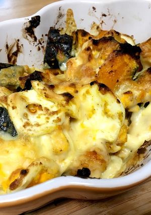 かぼちゃと茹で卵の白ごまマヨネーズ焼き-レシピのメイン写真