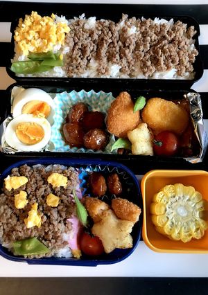 わくわく☆そぼろご飯弁当-レシピのメイン写真